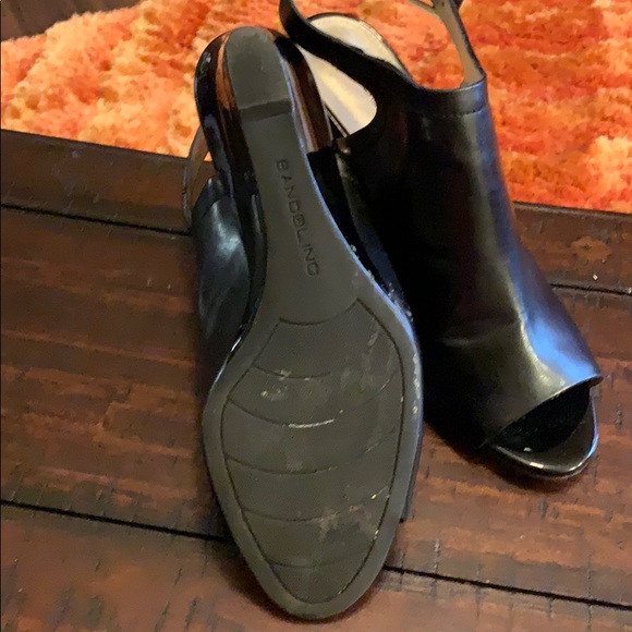 Black Wedge Open Toe Shoes - Picture 3 of 8